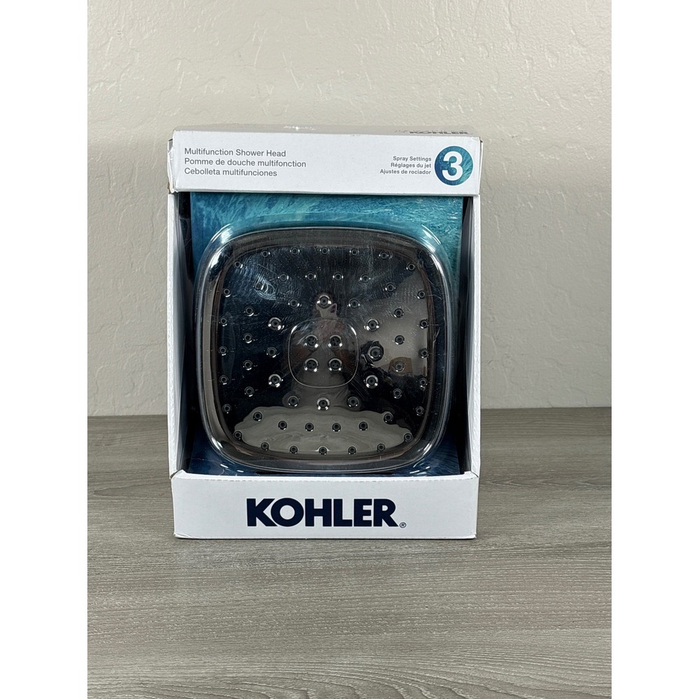Kohler Fordra Multifunction Shower Head Polished Chrome 3-Spray Square New